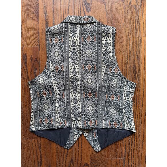 Vintage 90s Brocade Tapestry Vest SteamPunk VictorianGoth ShabbyChic Lagenlook - Picture 8 of 10